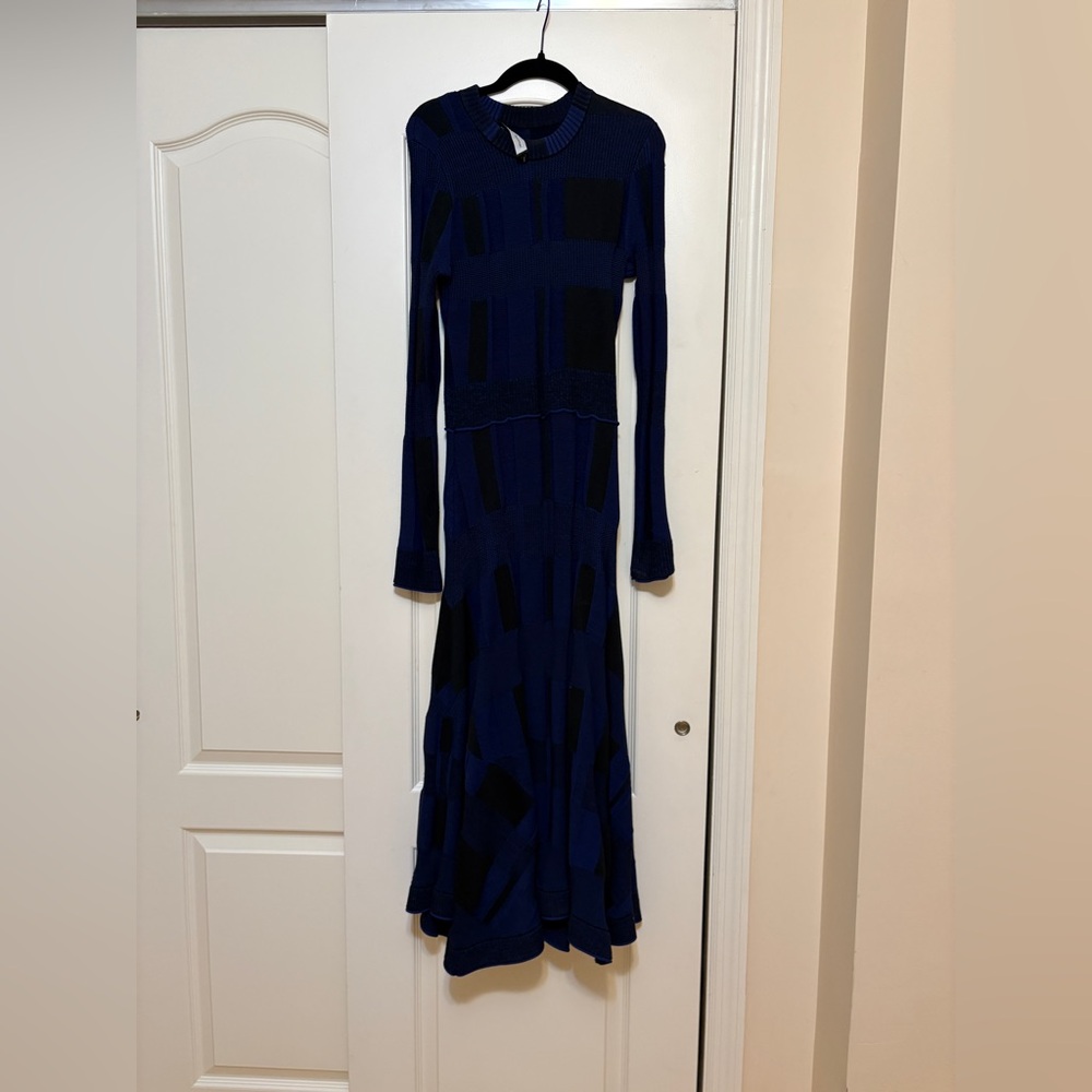 Proenza Schouler Navy and Black Long Sleeve Dress